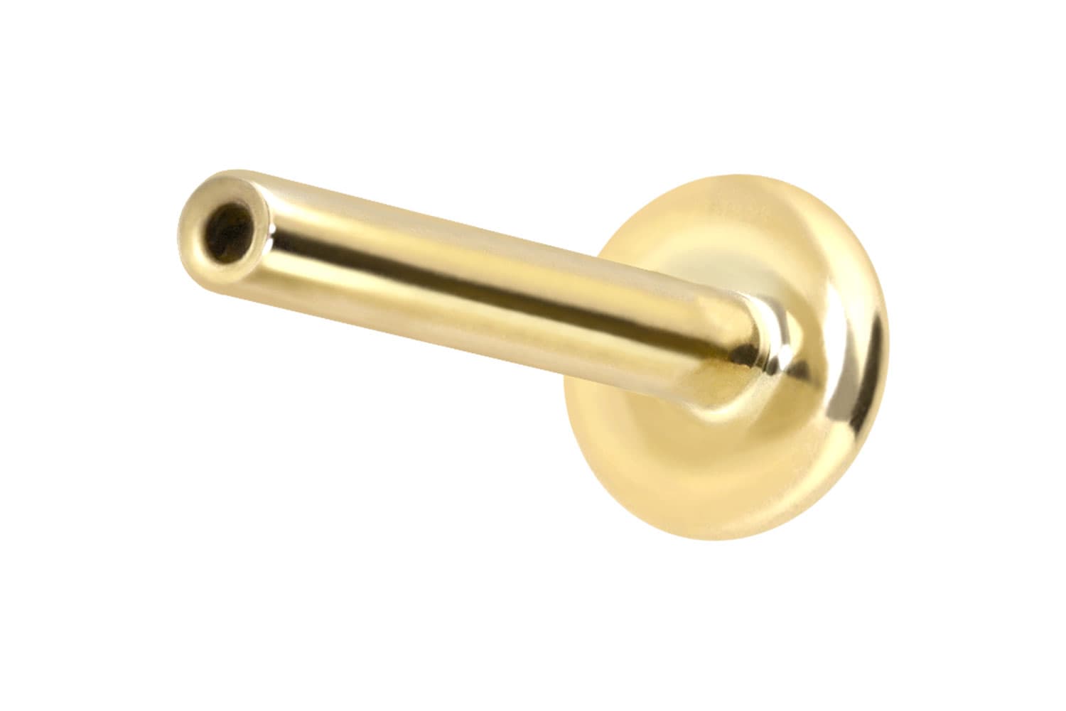 14 Karat Gold Labret Piercing mit Push Fit ohne Aufsatz